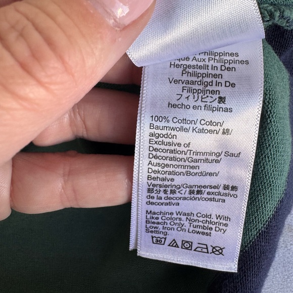 J. Crew Crewcuts Boys Large‎ 1/4 Zip Rugby Sweater Collar NEW Blue green Cotton - Picture 7 of 8